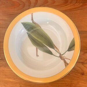 RARE Set Of 4 Limoges Laure Japy Paris Branches Soup Bowls Gold Rim Botanical